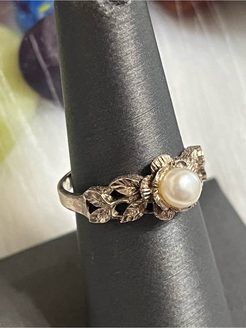 Vintage 925 Pearl Ring - Picture 2 of 12